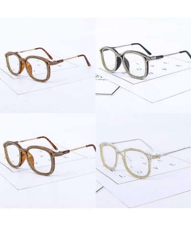 Square Rhinestone Square Frame Sunglasses Trendy Retro Women Lady Sun Glasses - Cn - C718XAUQ8ZK $9.70