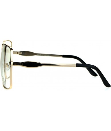 Butterfly Womens Gold Oversize Butterfly Rectangular Clear Lens Metal Rim Ironic Granny Eye Glasses - CG183SG6UIM $14.08