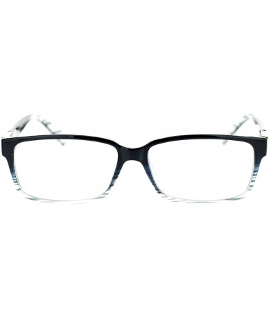 Rectangular Designer Fashion Clear Lens Eyeglasses Classic Rectangular Glasses - Black Clear - CH11OZ6CZ5P $9.79