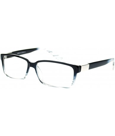 Rectangular Designer Fashion Clear Lens Eyeglasses Classic Rectangular Glasses - Black Clear - CH11OZ6CZ5P $9.79