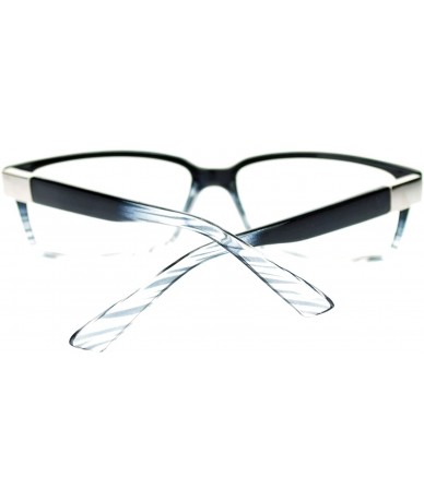 Rectangular Designer Fashion Clear Lens Eyeglasses Classic Rectangular Glasses - Black Clear - CH11OZ6CZ5P $9.79