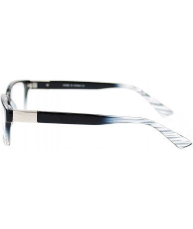 Rectangular Designer Fashion Clear Lens Eyeglasses Classic Rectangular Glasses - Black Clear - CH11OZ6CZ5P $9.79