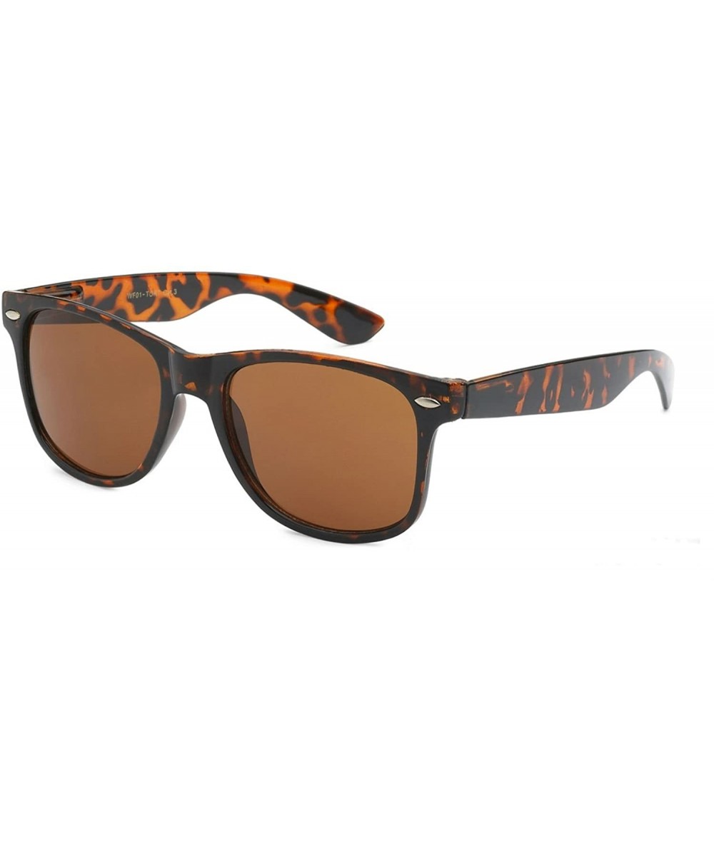 Wayfarer Sunglasses Classic 80's Vintage Style Design (Tortoise - Brown Smoke) - C111W7TKA53 $11.50