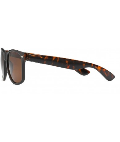 Wayfarer Sunglasses Classic 80's Vintage Style Design (Tortoise - Brown Smoke) - C111W7TKA53 $11.50