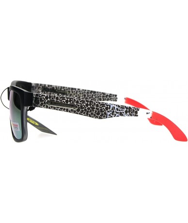 Rectangular Biohazard Sunglasses Matted Rectangular Frame Unisex Skater Shades - Black Orange - CY18966DD7N $10.70