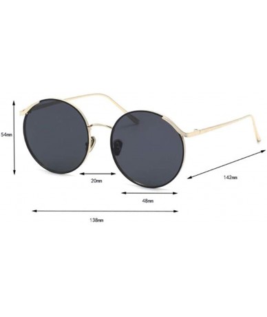 Aviator 2019 new sunglasses female round frame sunglasses - fashion metal frame trend retro sunglasses ladies - C - CM18SN6TO...