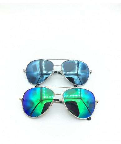 Aviator Bifocal Reading Sunglasses for Men or Women 100% UVA & UVB Mirrored Lens - Green-blue - CI18HCL4H3S $28.01