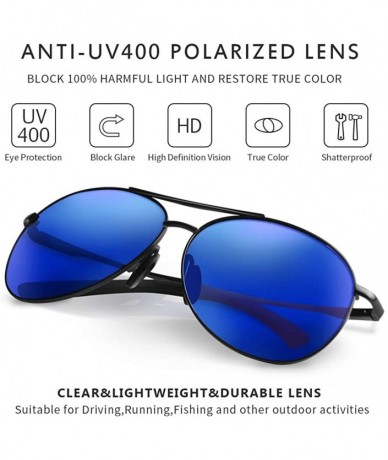 Aviator Polarized Sunglasses for Men Women Mens Sunglasses 100% UV Protection Classic Aviator Sunglasses - Blue - C118S9QHXNN...