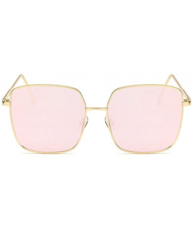 Square Retro Oversized Sunglasses for Women Square Metal Frame Non Polarized Lenses - A4 Pink(sunglasses) - C518NMS5Z42 $9.44