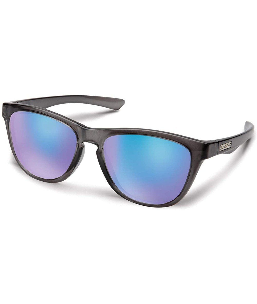 Square Topsail Medium Fit Sunglasses - Crystal Silver Backpaint / Polarized Blue Mirror - CZ196IENSXU $54.98