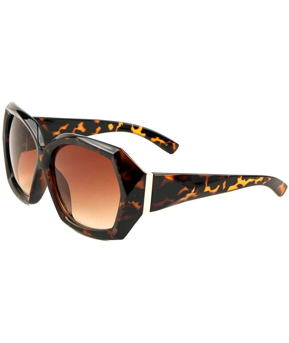 Butterfly Thick Geometric Polygon Butterfly Sunglasses - Brown Demi - CD197R3OMMI $16.78