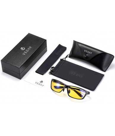 Rectangular HD Night Driving Glasses Anti Glare Polarized Night Vision Glasses Safe Driving Glasses for Men Women - Yellow 2 ...