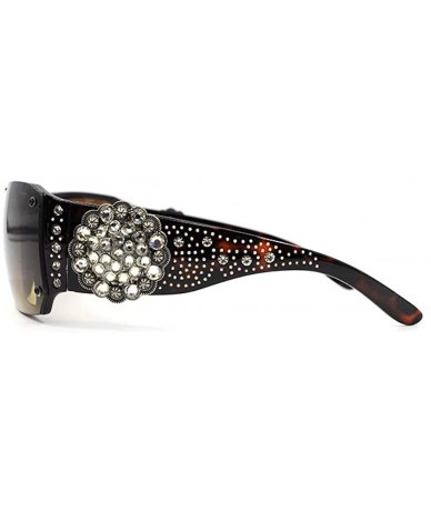 Wayfarer Wayfarer Rhinestone Sunglasses For Women Western UV 400 Protection Shades With Bling - CN19CDRRUI7 $20.38