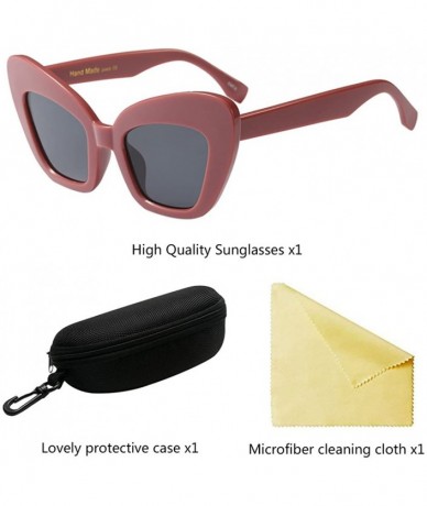 Wayfarer Retro Sunglasses Women Cat Eye Frame Design Eyewear Ladies Clarity UV400 - Red - CJ18G7RKY6Z $10.41