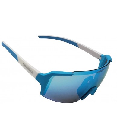 Round Polarized Sports Sunglasses Cycling Glasses Baseball Running Fishing Driving - 04blue(lightbluelens) - CG18XXW6X6M $15.41