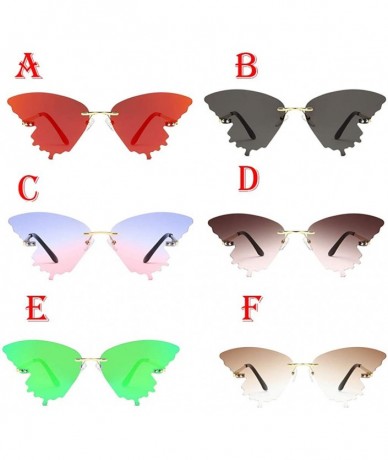 Oversized Butterfly Shaped Sunglasses for Women & Men Fashion Retro Butterfly Gradient Metal Frame Sunglasses UV400 - A - CN1...