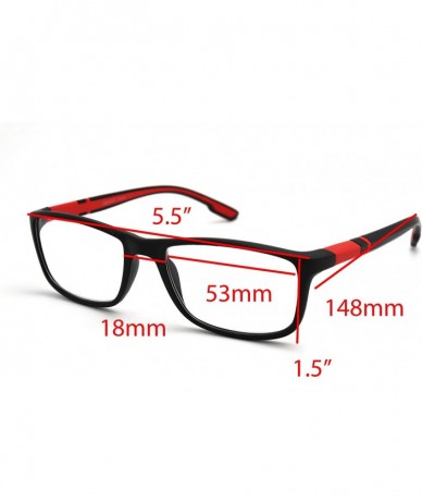 Rectangular Soft Matte Black w/ 2 Tone Reading Glasses Spring Hinge 0.74 Oz - Z1 Matte Black Matte Red - CQ18SZRC97O $18.02