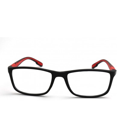 Rectangular Soft Matte Black w/ 2 Tone Reading Glasses Spring Hinge 0.74 Oz - Z1 Matte Black Matte Red - CQ18SZRC97O $18.02