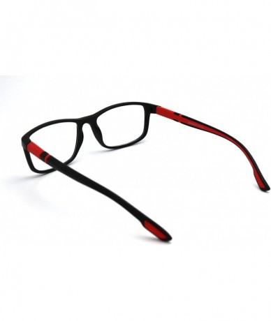 Rectangular Soft Matte Black w/ 2 Tone Reading Glasses Spring Hinge 0.74 Oz - Z1 Matte Black Matte Red - CQ18SZRC97O $18.02