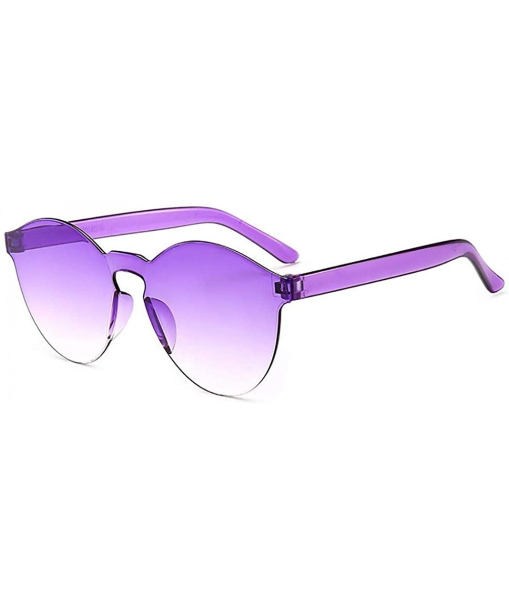 Round Unisex Fashion Candy Colors Round Outdoor Sunglasses Sunglasses - Purple - CO1903CQWDC $13.39