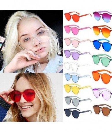 Round Unisex Fashion Candy Colors Round Outdoor Sunglasses Sunglasses - Transparent - CW1908MSSKO $15.35