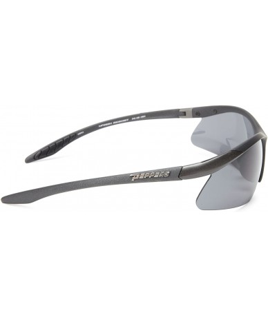 Sport Men's Ricochet Shield Sunglasses - Black Frame/Smoke Lens - CI1138YEQRF $38.07