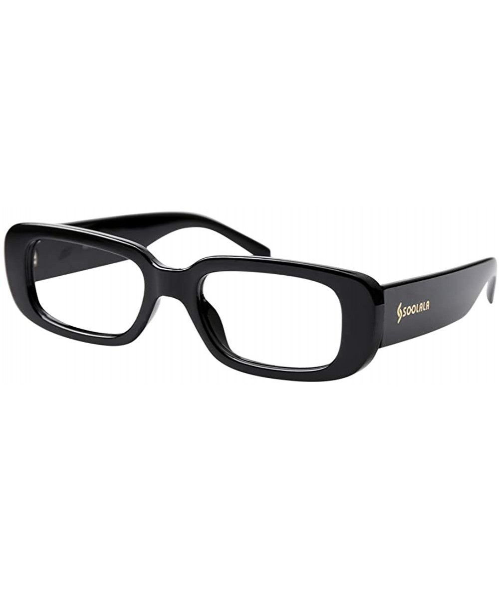 Rectangular Womens Anti-Blue Blocker Light Rectangle Reading Glasses - Anti Blue - Black - C318Z0DU4A0 $12.34