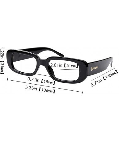 Rectangular Womens Anti-Blue Blocker Light Rectangle Reading Glasses - Anti Blue - Black - C318Z0DU4A0 $12.34