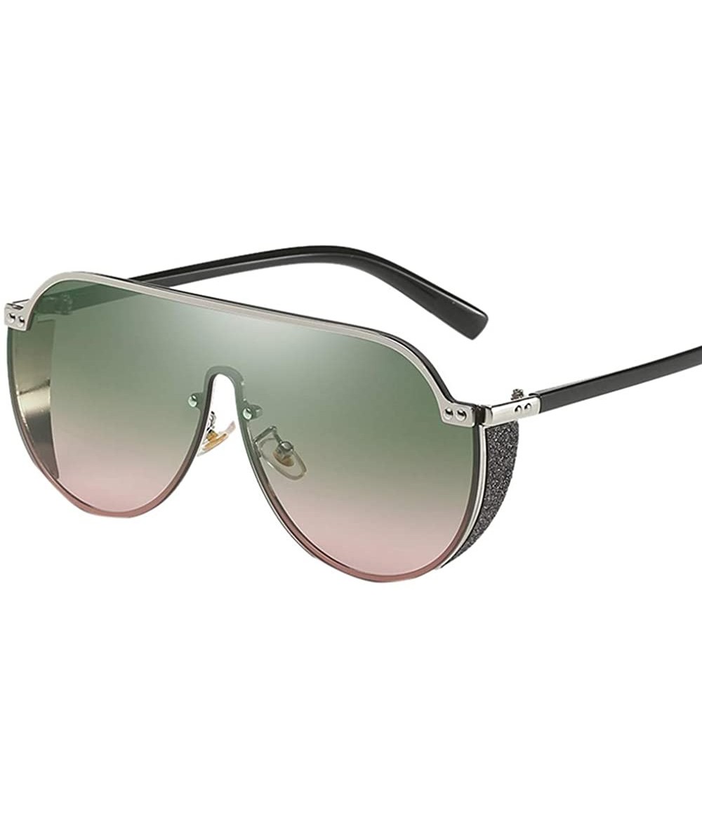 Oversized Oversized Square Sunglasses Unisex Retro Metal Frame UV400 Geometric Shades (Style A) - CP196II4UDQ $11.80