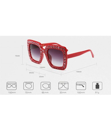 Rectangular Extra Large Squared Elton Crystal Sunglasses Bling Rhinestone Concert Glasses - C718ANR3MQ3 $12.73