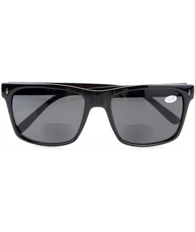 Rimless UV400 Bifocal Sunglasses Square Frame Oversize Sunshine Readers Black +1.0 - Qst466 Black - CB12GYTVVLT $13.49