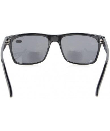 Rimless UV400 Bifocal Sunglasses Square Frame Oversize Sunshine Readers Black +1.0 - Qst466 Black - CB12GYTVVLT $13.49