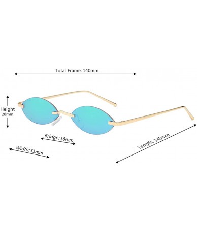 Square Unisex Fashion Metal Frame Oval Candy Colors small Sunglasses UV400 - Green - C318NEL6R96 $8.30