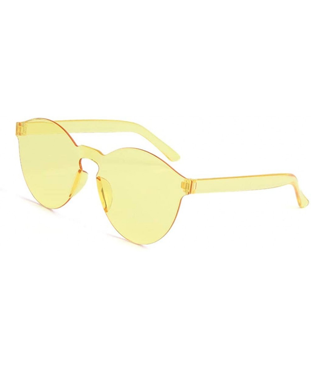 Rectangular Sunglasses Frameless Transparent Glasses - Yellow - CC18U0D3237 $8.64