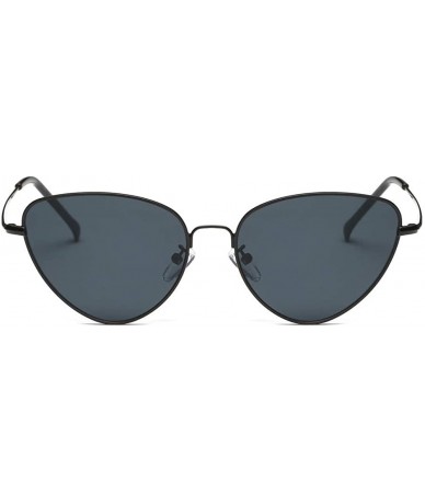 Round Women Men Summer Vintage Retro Cat Eye Glasses Unisex Sunglasses - Black - CB18TKUCEIY $6.69