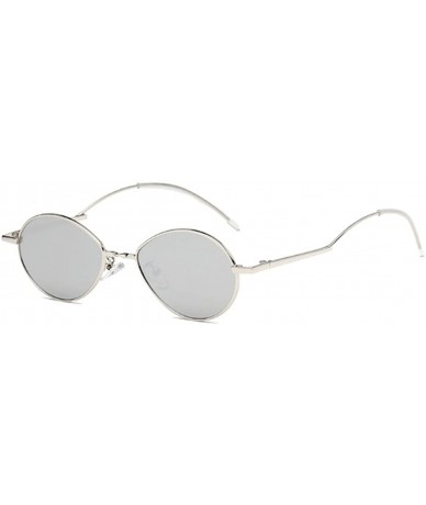 Oval Fashion Sunglasses Vintage Oval Marine Lens Female Men Sunglasses - Mercury - CY18EGY4W7G $10.42