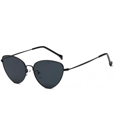 Round Women Men Summer Vintage Retro Cat Eye Glasses Unisex Sunglasses - Black - CB18TKUCEIY $6.69