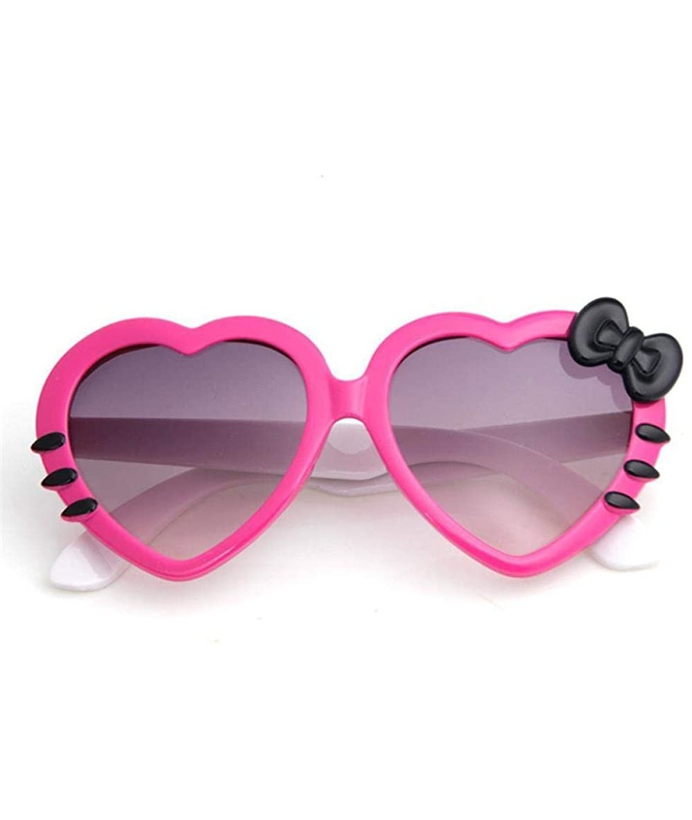 Aviator 2019 Fashion Summer Cartoon Cute Heart Bow Cat Sunglasses Glasses Pink - Rosered - CC18YLZE56R $7.04