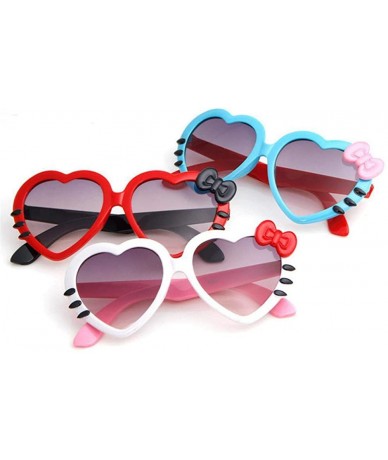 Aviator 2019 Fashion Summer Cartoon Cute Heart Bow Cat Sunglasses Glasses Pink - Rosered - CC18YLZE56R $7.04