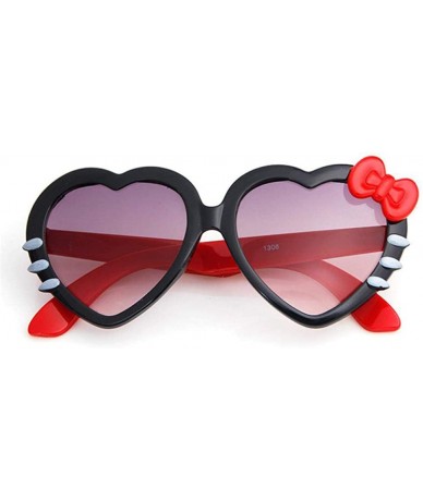 Aviator 2019 Fashion Summer Cartoon Cute Heart Bow Cat Sunglasses Glasses Pink - Rosered - CC18YLZE56R $7.04