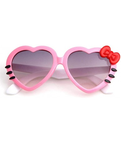 Aviator 2019 Fashion Summer Cartoon Cute Heart Bow Cat Sunglasses Glasses Pink - Rosered - CC18YLZE56R $7.04