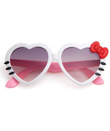 Aviator 2019 Fashion Summer Cartoon Cute Heart Bow Cat Sunglasses Glasses Pink - Rosered - CC18YLZE56R $7.04