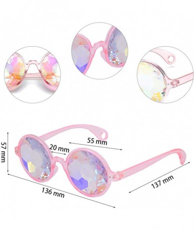 Sport Kaleidoscope Rave Glasses Rainbow Prism Sunglasses Goggles - Pink - C918NO3Y9Z3 $7.82