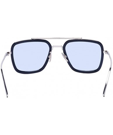 Oversized Retro Aviator Sunglasses Square Gold Metal Frame for Men Women Sunglasses Classic Iron Man Tony Stark Shades - C918...