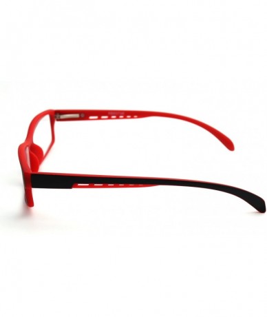 Rectangular Soft Matte Black w/ 2 Tone Reading Glasses Spring Hinge 0.74 Oz - Matte Black Red - CF12C215KIN $23.05