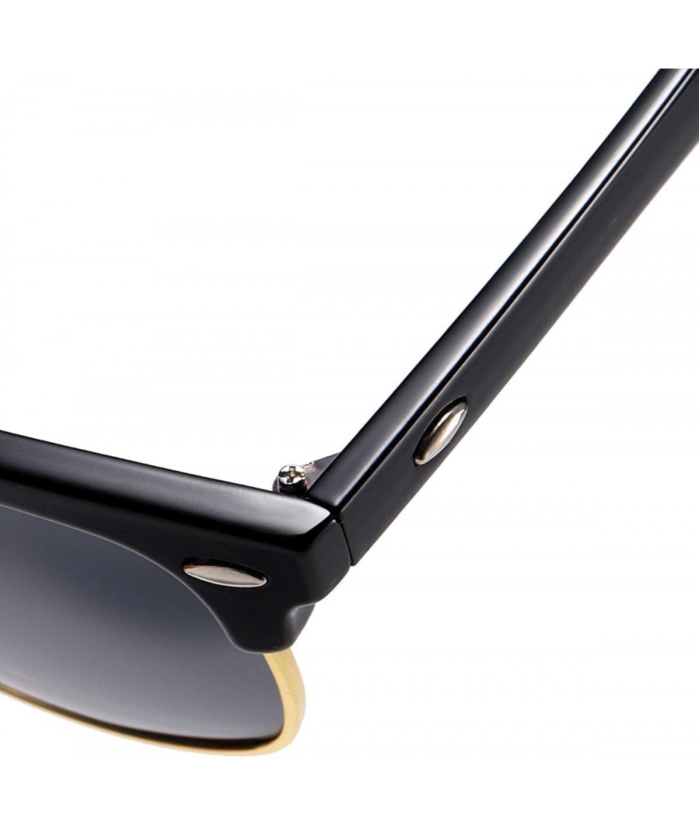 Semi Rimless HD Polarized Sunglasses for Women Men Retro Sun Glasses UV400  Protection 