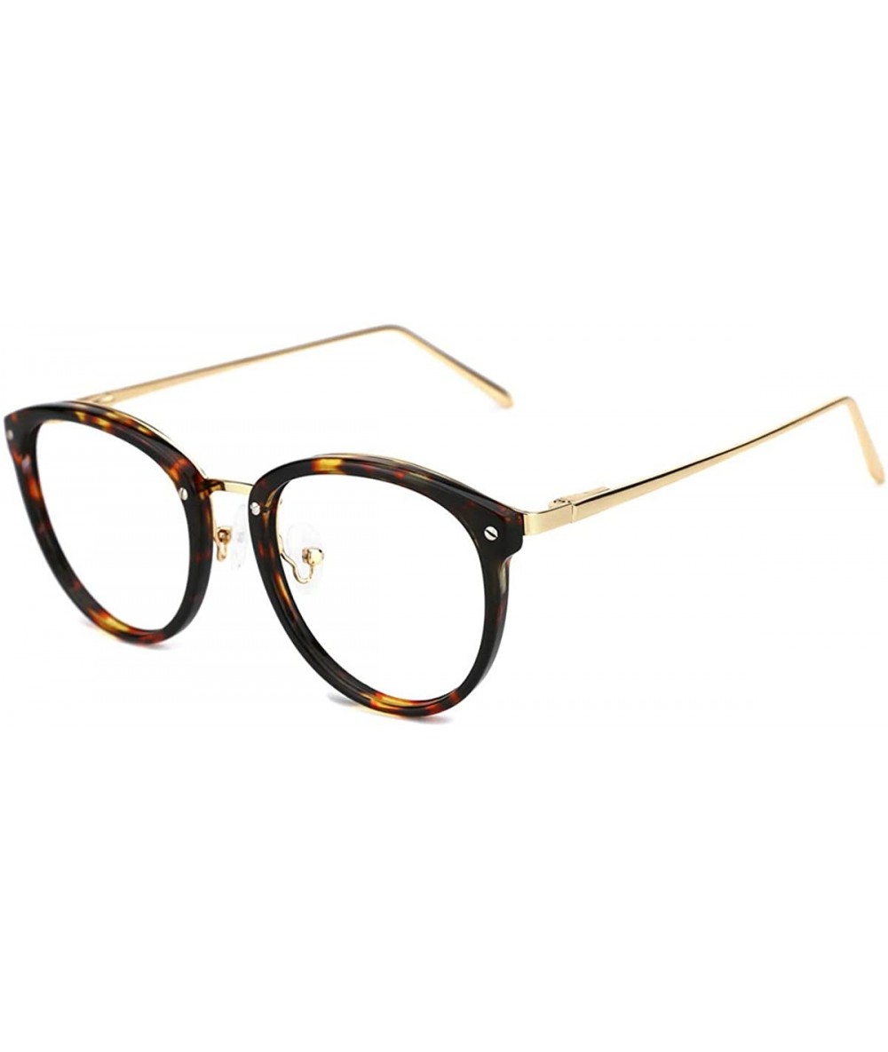 Aviator Vintage Round Metal Optical Eyewear Non-prescription Eyeglasses Frame for Women - CU12K4TR597 $16.43