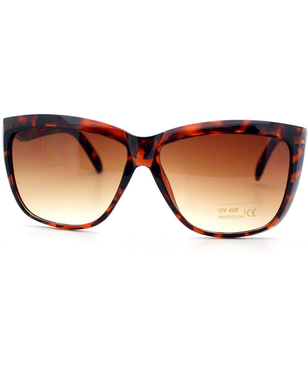 Square Chic Designer Womens Celebrity Style Sunglasses Oversized Square - Tortoise - C111XHA8OFJ $10.38