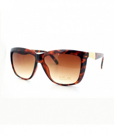 Square Chic Designer Womens Celebrity Style Sunglasses Oversized Square - Tortoise - C111XHA8OFJ $10.38