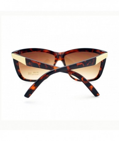 Square Chic Designer Womens Celebrity Style Sunglasses Oversized Square - Tortoise - C111XHA8OFJ $10.38